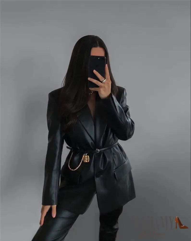 Blazer De Couro Ibiza Jaquetas