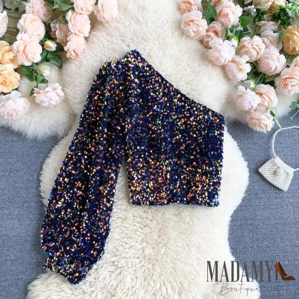 Blusa Madamy Fluorita Azul / Único