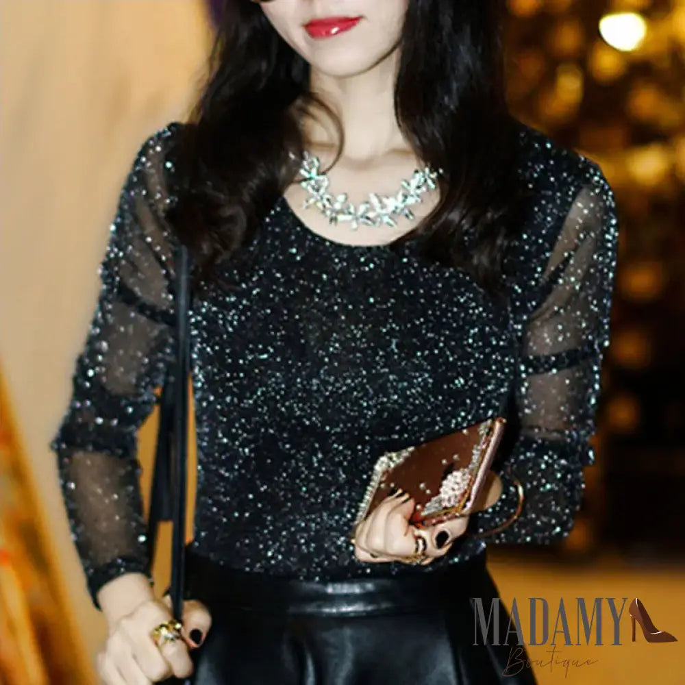 Blusa Madamy Mesh Preto / Pp