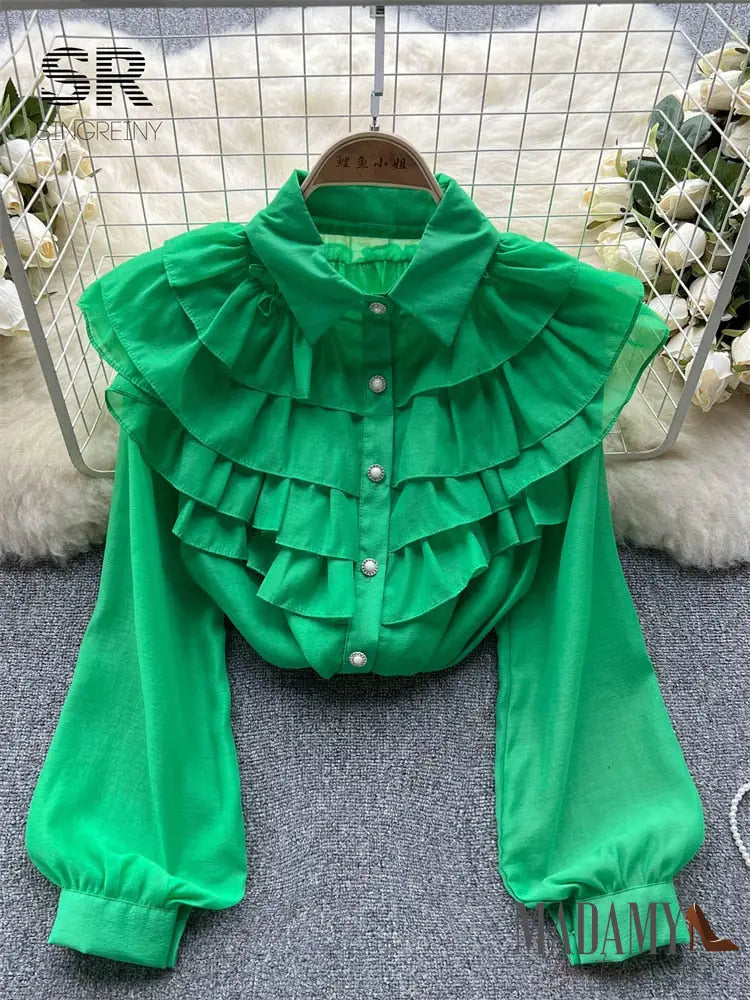 Blusa Madamy Ôxonia Verde / Tamanho Único