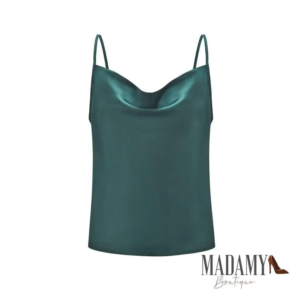 Blusa Seda Verde Escuro / P