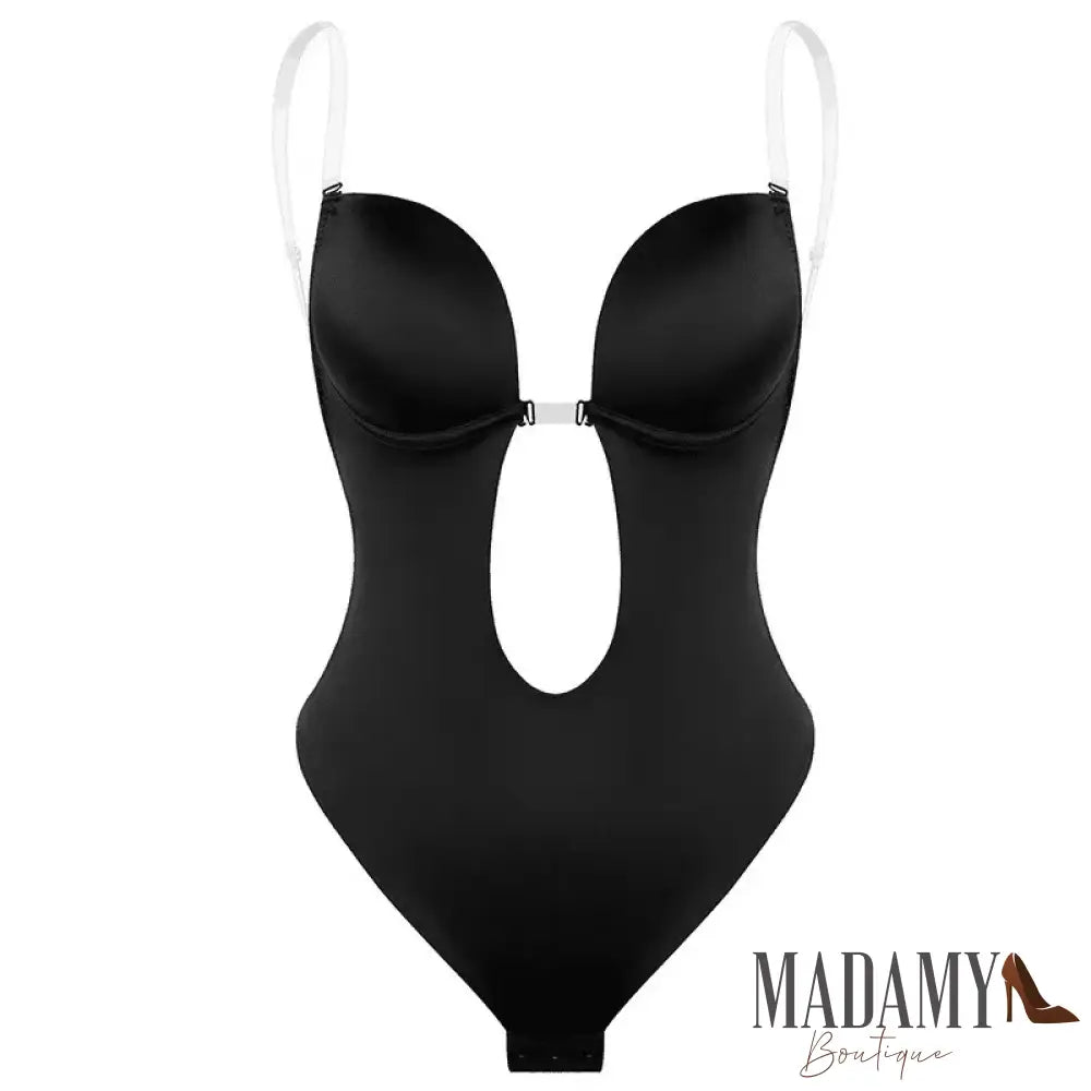 Hot Women’s Backless Shapewear U Plunge Seamless Thong Full Lace Bodysuit Deep V Neck Body Shaper