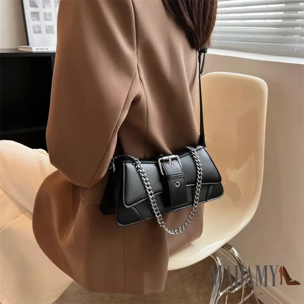 Solid color Women Chain Shoulder Side Bag Small PU Leather Handbag And Wallet Vintage Luxury Brand Lady Flap Crossbody