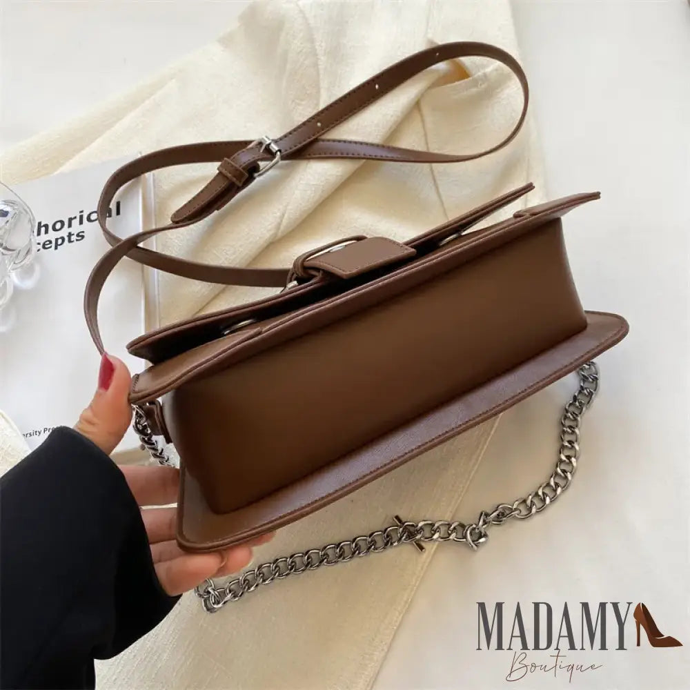 Solid color Women Chain Shoulder Side Bag Small PU Leather Handbag And Wallet Vintage Luxury Brand Lady Flap Crossbody