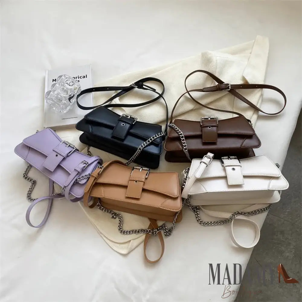 Solid color Women Chain Shoulder Side Bag Small PU Leather Handbag And Wallet Vintage Luxury Brand Lady Flap Crossbody