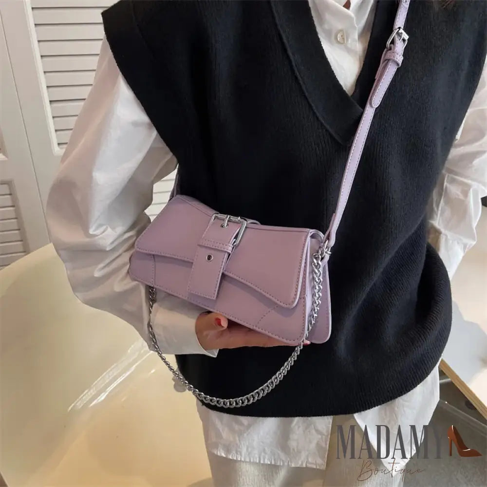 Solid color Women Chain Shoulder Side Bag Small PU Leather Handbag And Wallet Vintage Luxury Brand Lady Flap Crossbody
