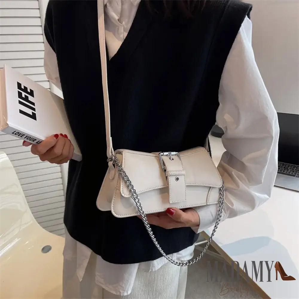 Solid color Women Chain Shoulder Side Bag Small PU Leather Handbag And Wallet Vintage Luxury Brand Lady Flap Crossbody