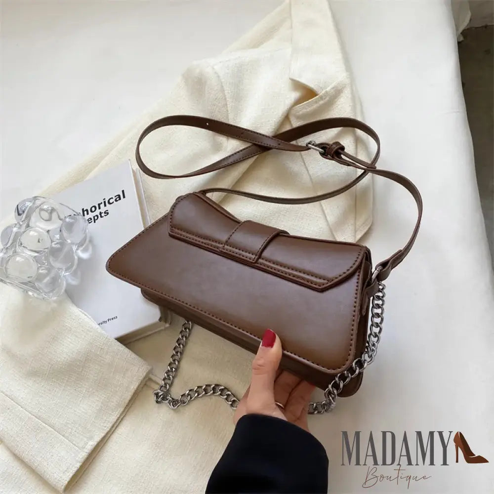 Solid color Women Chain Shoulder Side Bag Small PU Leather Handbag And Wallet Vintage Luxury Brand Lady Flap Crossbody