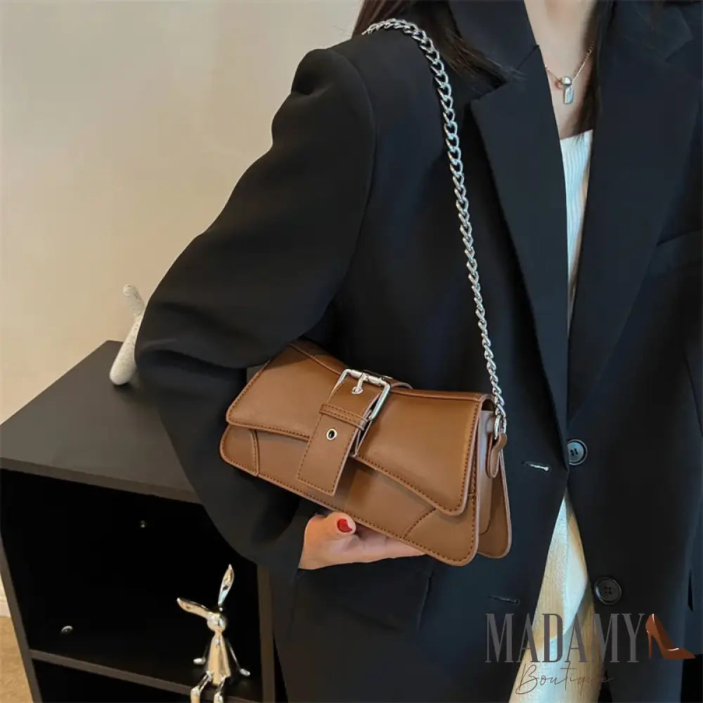 Solid color Women Chain Shoulder Side Bag Small PU Leather Handbag And Wallet Vintage Luxury Brand Lady Flap Crossbody