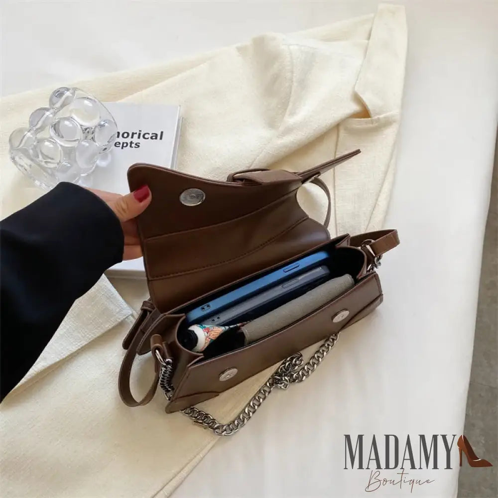 Solid color Women Chain Shoulder Side Bag Small PU Leather Handbag And Wallet Vintage Luxury Brand Lady Flap Crossbody
