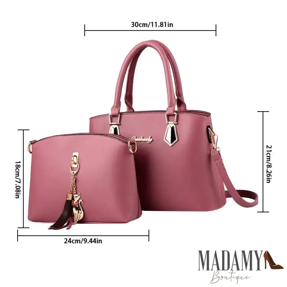 2PCS PU leather handbag crossbody bag two sets of high-end temperament versatile exquisite women’s bag slanting cross