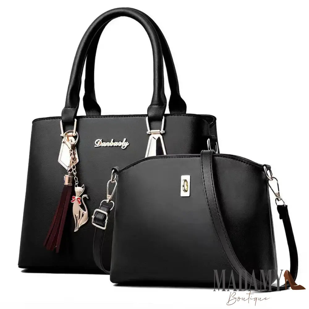 2PCS PU leather handbag crossbody bag two sets of high-end temperament versatile exquisite women’s bag slanting cross