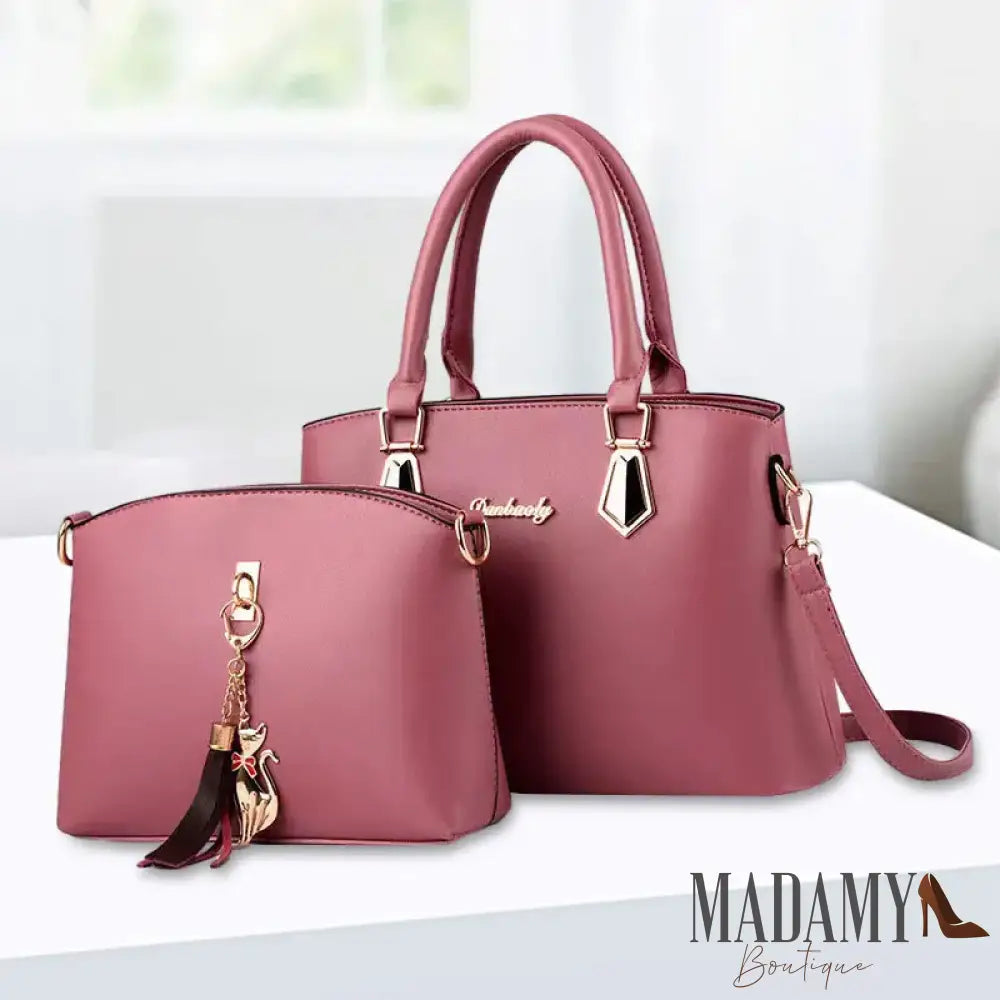 2PCS PU leather handbag crossbody bag two sets of high-end temperament versatile exquisite women’s bag slanting cross