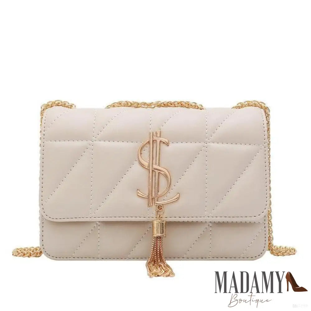 Bolsa Madamy Elegance Branco/Dourado