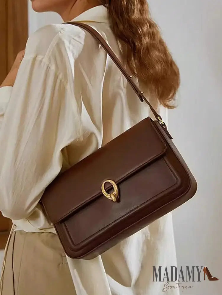 Retro women’s 2024 new high-end texture niche underarm bag crossbody shoulder bag Brown