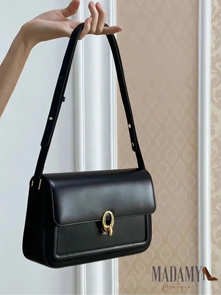 Retro women’s 2024 new high-end texture niche underarm bag crossbody shoulder bag black