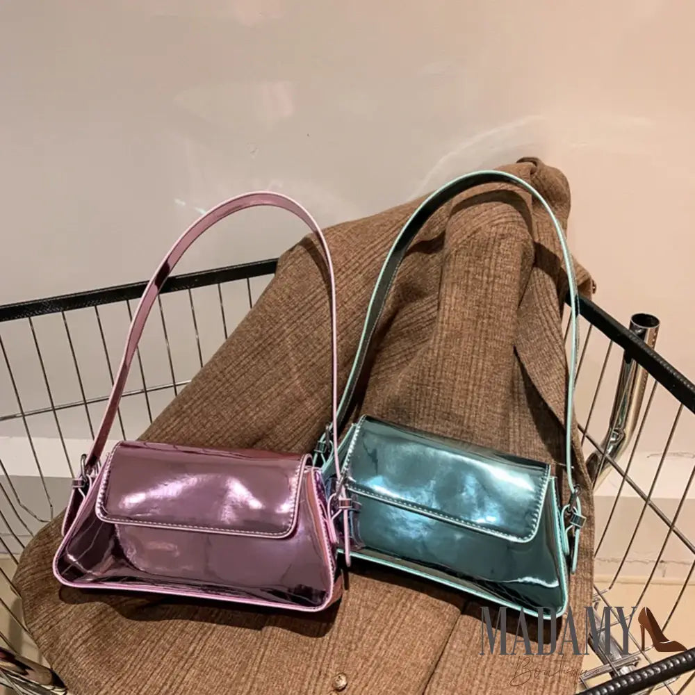 Luxury Designer Handbags for Women Laser Armpit Bag Brand Shoulder Bag Silver Chic Female Top Handle Bag Shopper Tote