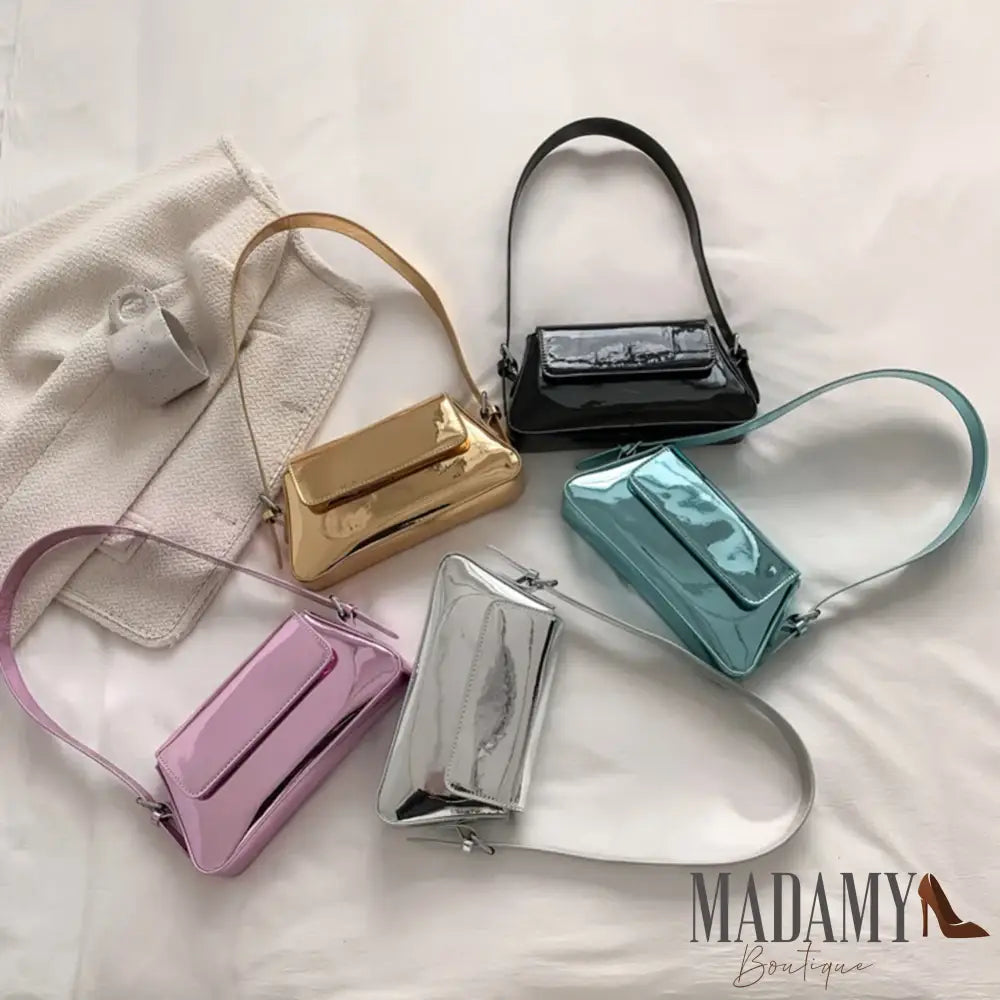 Luxury Designer Handbags for Women Laser Armpit Bag Brand Shoulder Bag Silver Chic Female Top Handle Bag Shopper Tote
