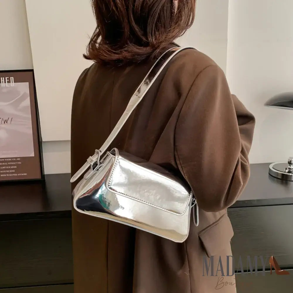 Luxury Designer Handbags for Women Laser Armpit Bag Brand Shoulder Bag Silver Chic Female Top Handle Bag Shopper Tote