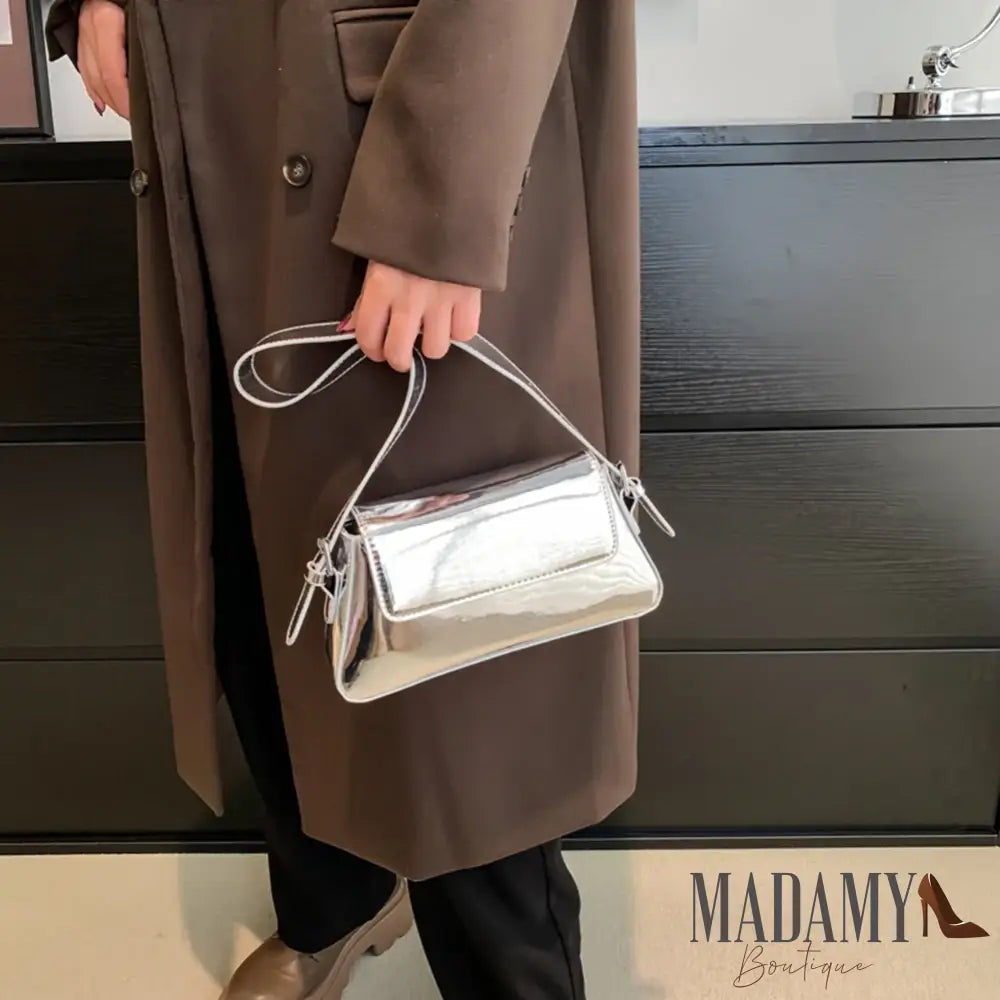 Luxury Designer Handbags for Women Laser Armpit Bag Brand Shoulder Bag Silver Chic Female Top Handle Bag Shopper Tote