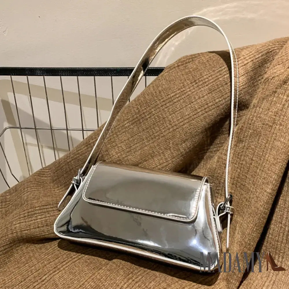 Luxury Designer Handbags for Women Laser Armpit Bag Brand Shoulder Bag Silver Chic Female Top Handle Bag Shopper Tote