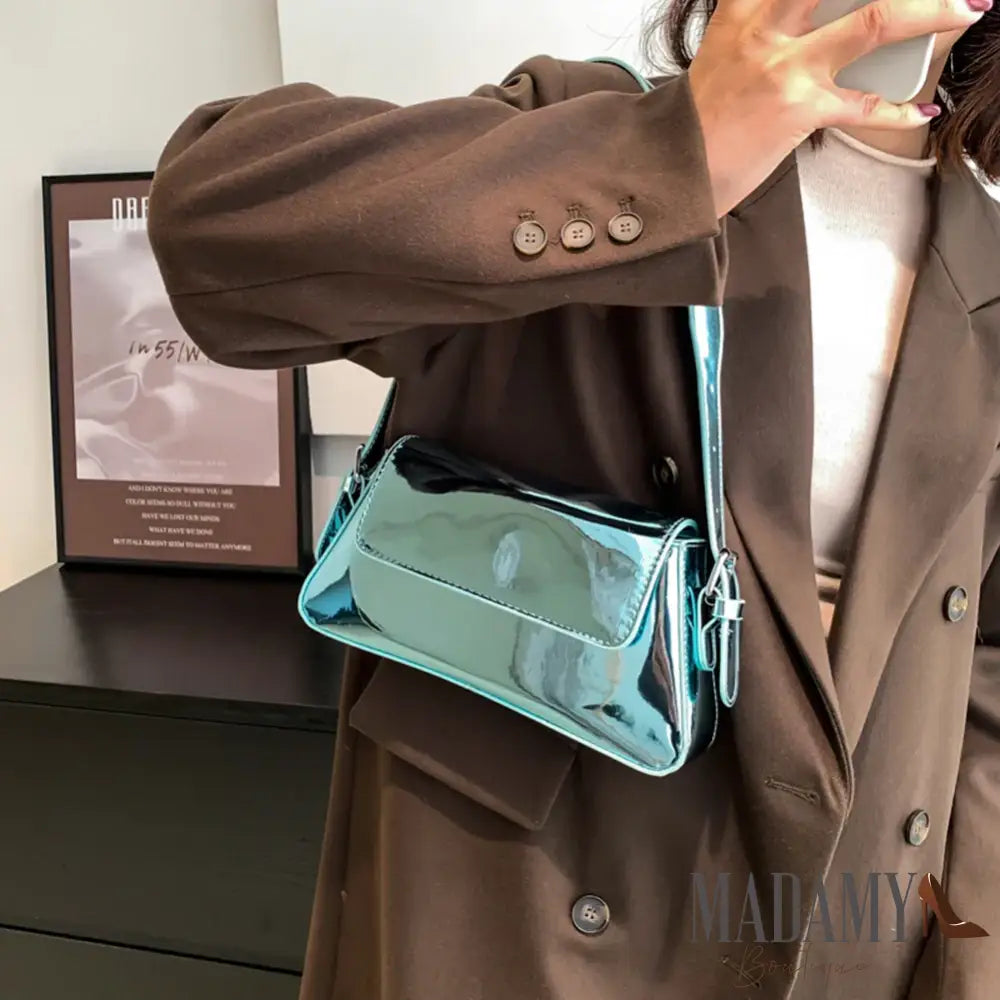 Luxury Designer Handbags for Women Laser Armpit Bag Brand Shoulder Bag Silver Chic Female Top Handle Bag Shopper Tote