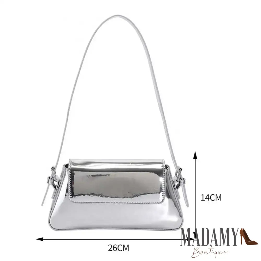Luxury Designer Handbags for Women Laser Armpit Bag Brand Shoulder Bag Silver Chic Female Top Handle Bag Shopper Tote
