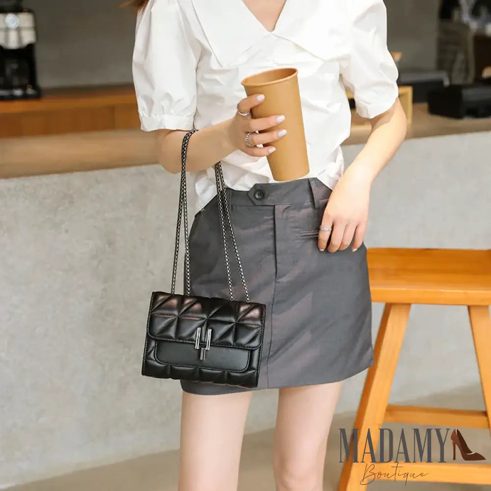 Lingge bag chain bag single shoulder bag diagonal cross style crossbody bag for women