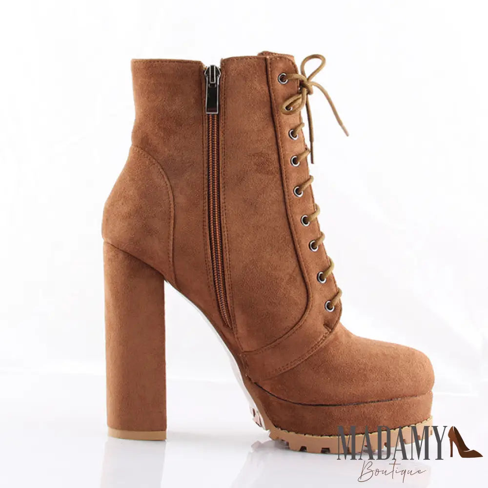 Bota Madamy Bomber Marrom Suede / 35