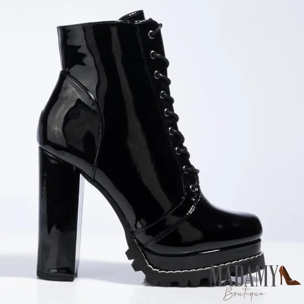 Bota Madamy Bomber Preto Vinil / 35