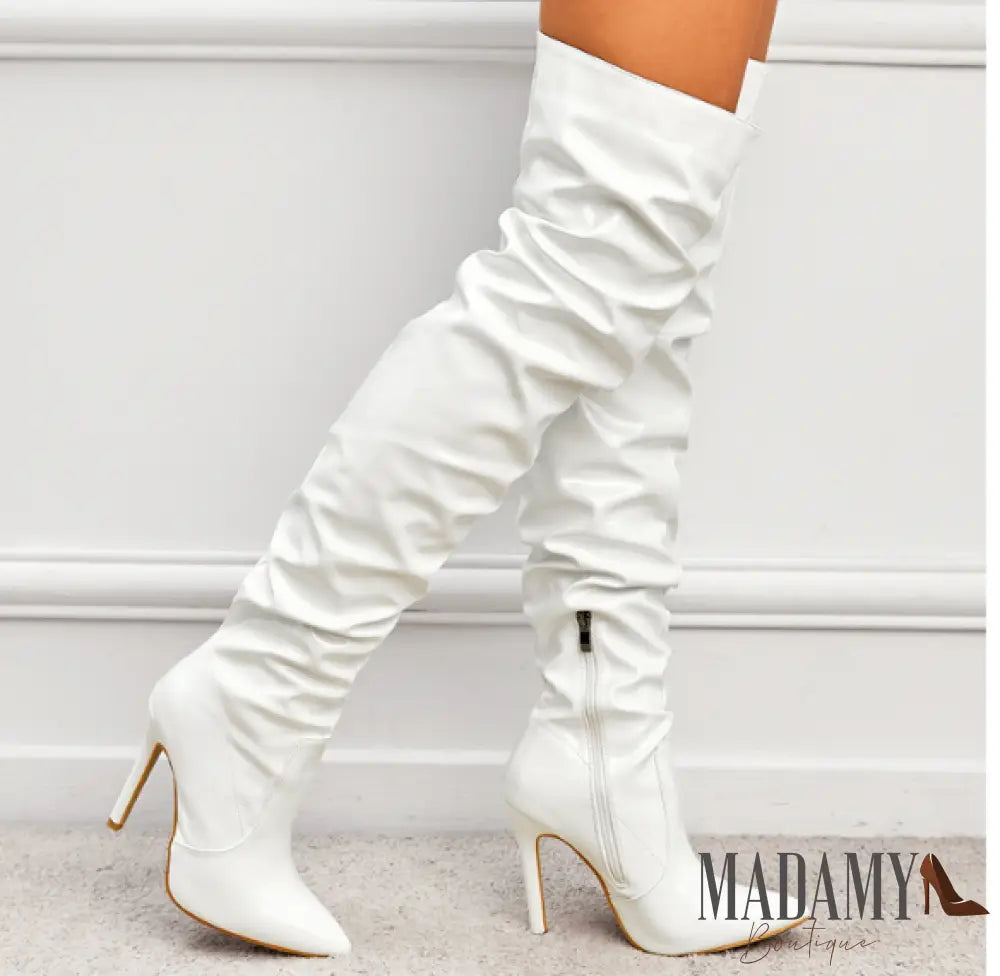 Bota Madamy French Branco / 33 Calçado