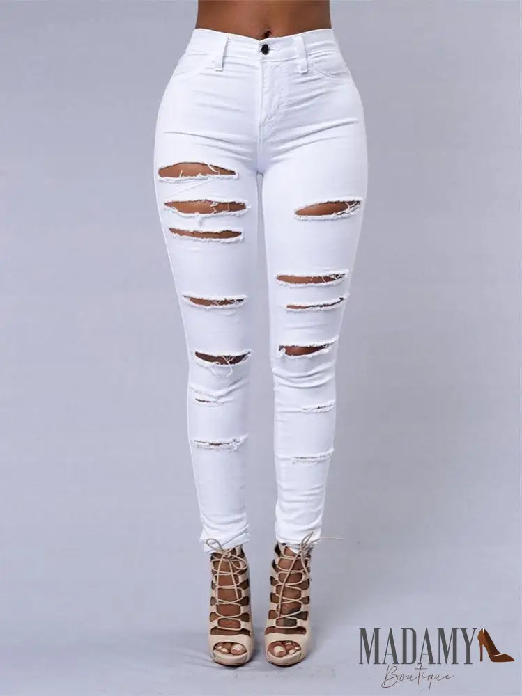 Calça Jeans Street - LUV Mulher - CL001 - Calça Jeans Street - Branco - P -