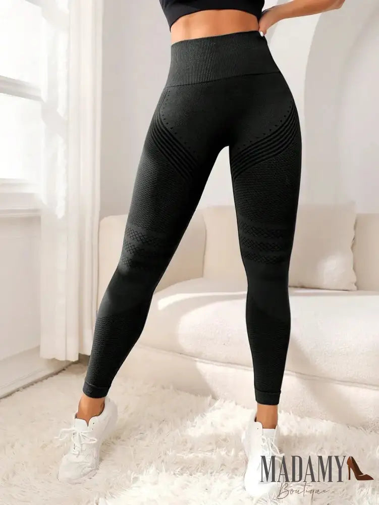 Sports Pants With Sexy Lines Lifting Buttocks Tight Women’s High Waisted Elastic Fitness Running