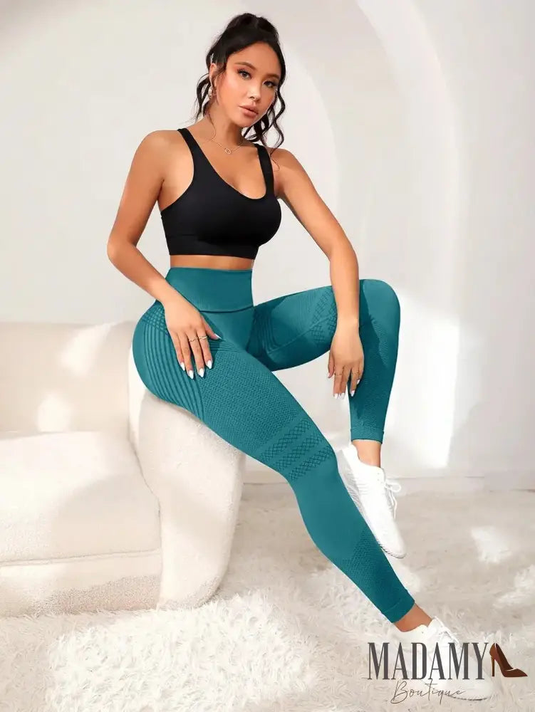 Sports Pants With Sexy Lines Lifting Buttocks Tight Women’s High Waisted Elastic Fitness Running