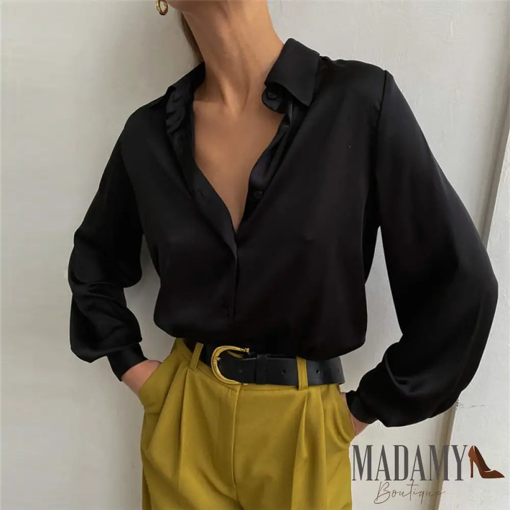 Camisete Cetim Preto / P