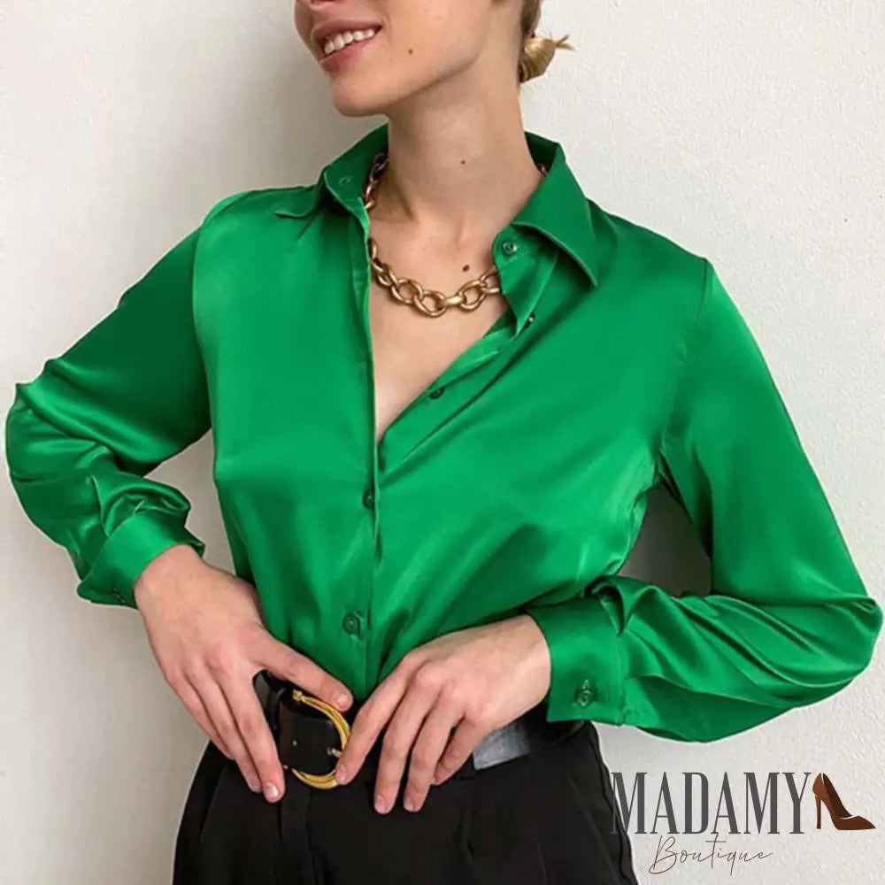 Camisete Cetim Verde / P