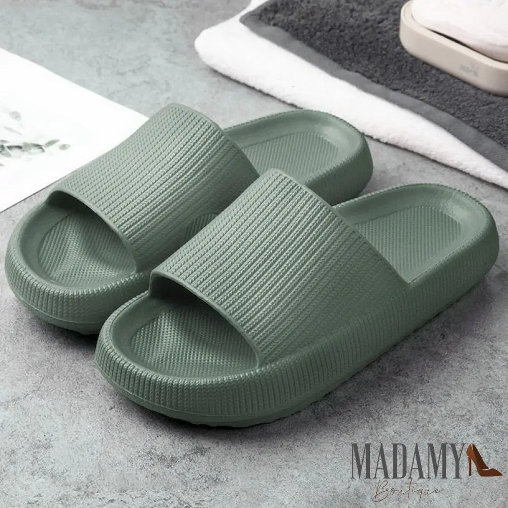 Chinelo Madamy Nuvem Confort Verde Escuro / 33-34