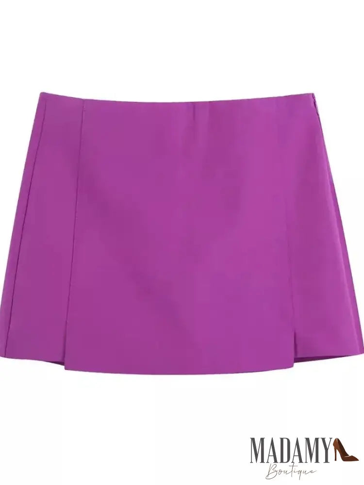 Conjunto Blazer E Short Saia Roxo / Shorts Pp