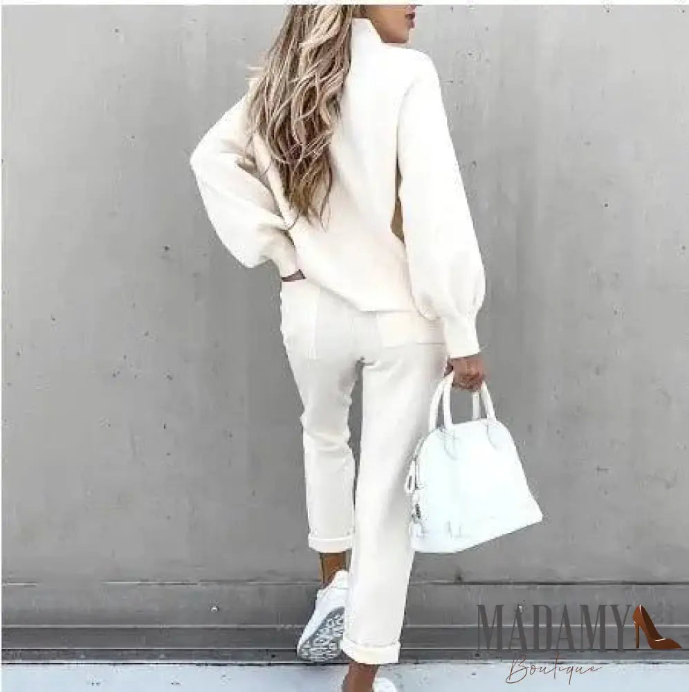 Conjunto de Moletom Lucila - LUV Mulher - IV016 - Conjunto de Moletom Lucila - Branco - P -