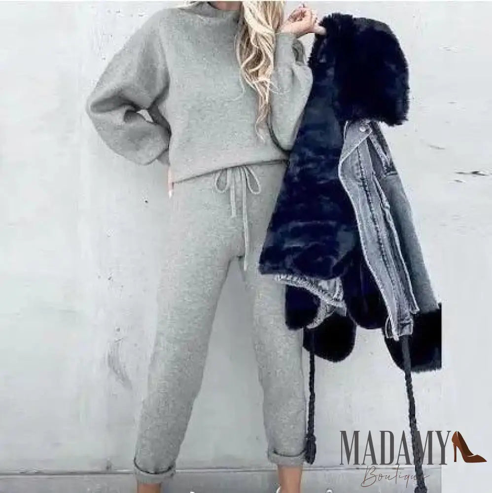 Conjunto de Moletom Lucila - LUV Mulher - IV016 - Conjunto de Moletom Lucila - Cinza - P -