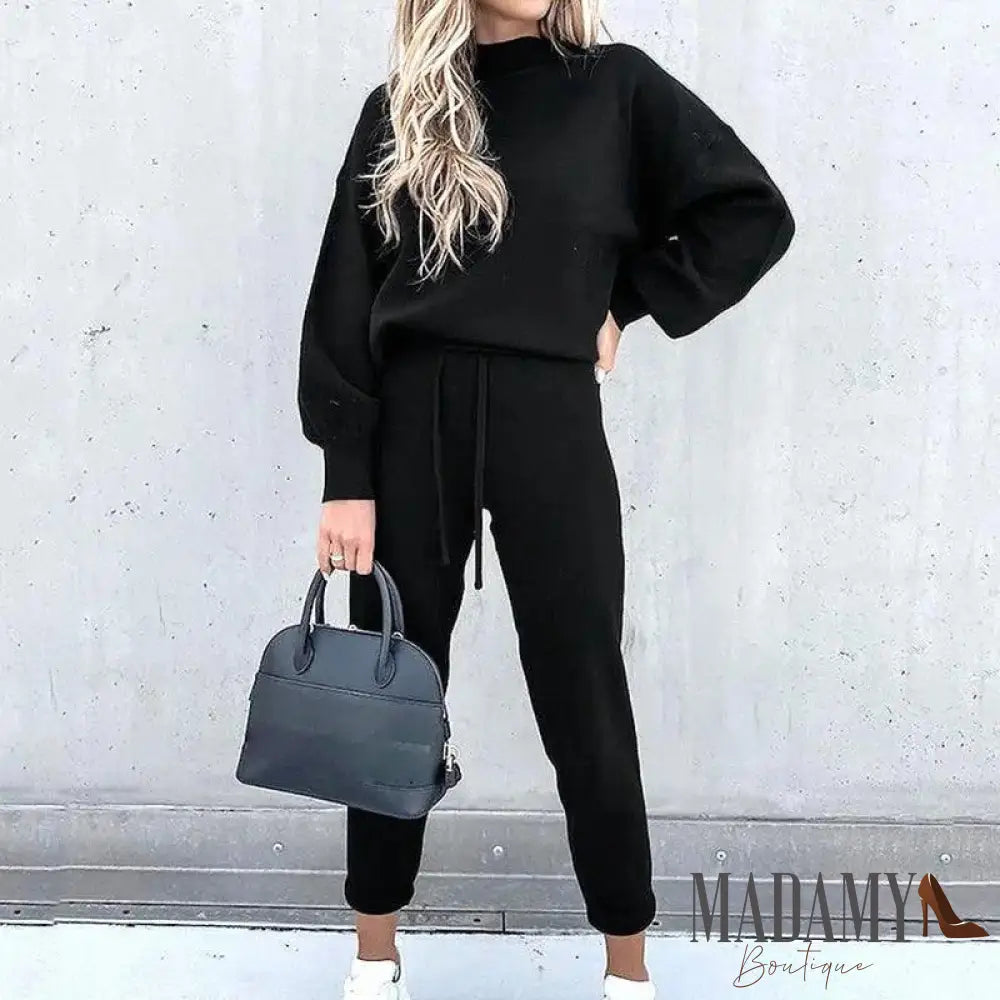 Conjunto de Moletom Lucila - LUV Mulher - IV016 - Conjunto de Moletom Lucila - Preto - P -