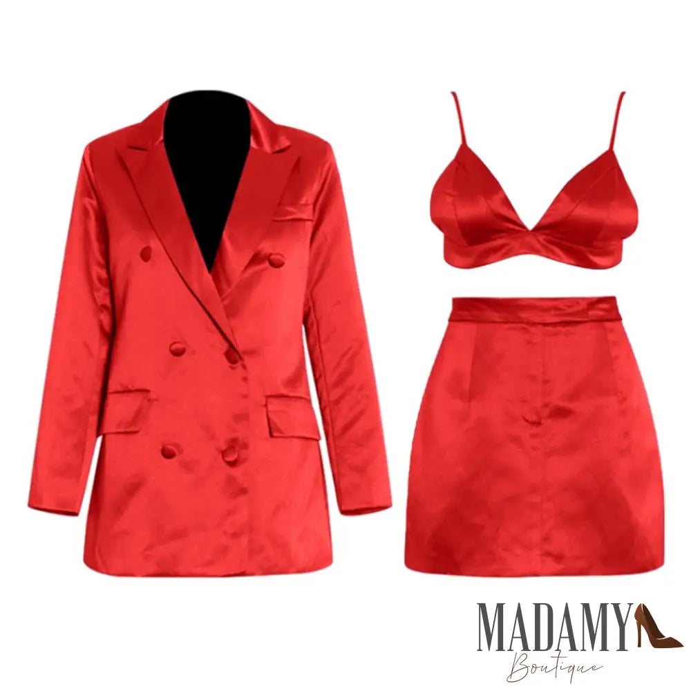 Conjunto Madamy Bella Vermelho / P Conjuntos