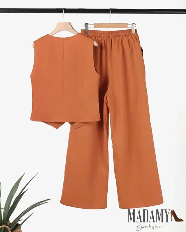 Conjunto Madamy Casual V-Neck