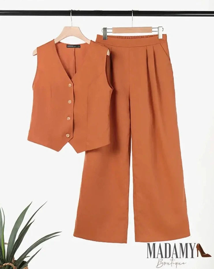 Conjunto Madamy Casual V-Neck