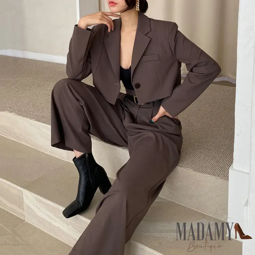 Blazer Madamy Casual Vintage Conjunto - Calça + / P