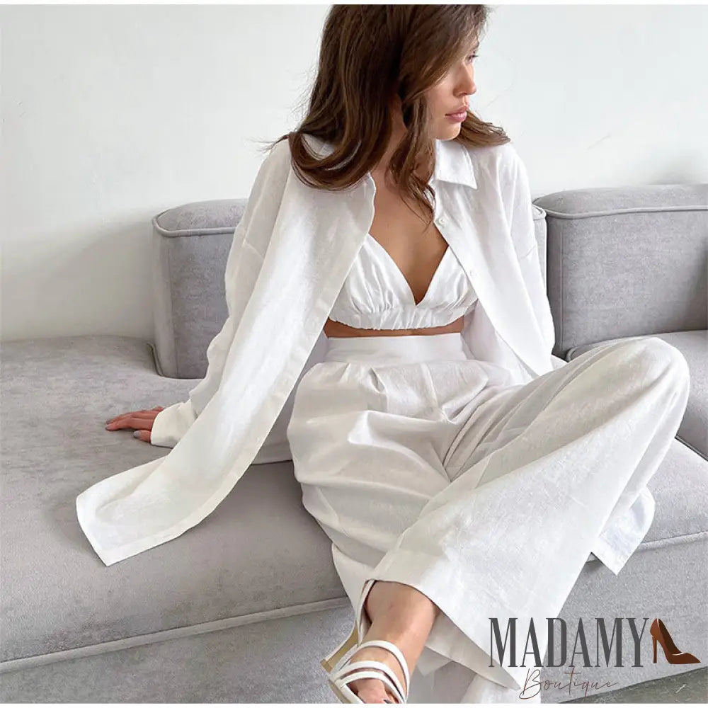 Conjunto Madamy Eudora - 3 Peças Branco / P