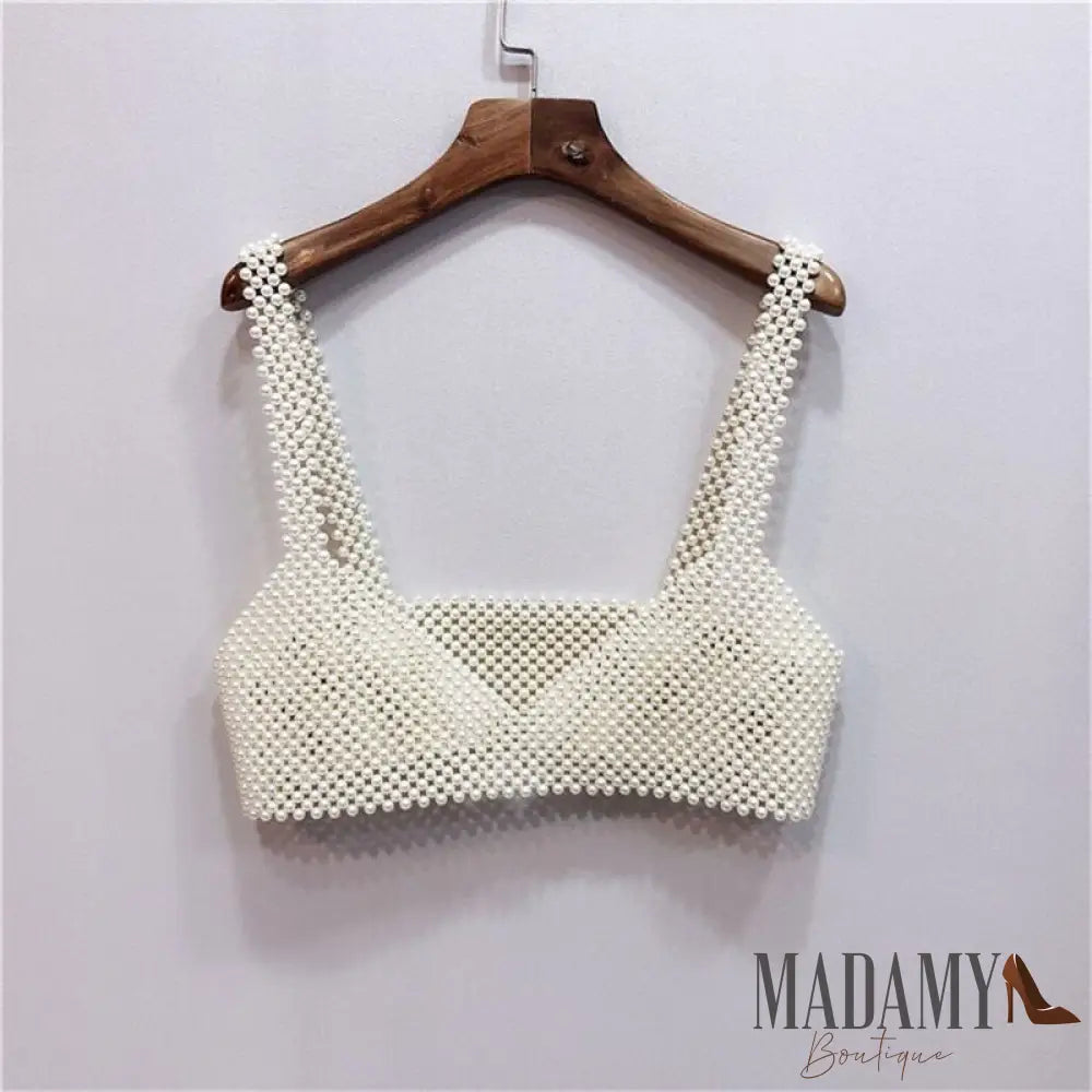 Cropped Madamy Pérola Branco / Modelo 2 Tamanho Único