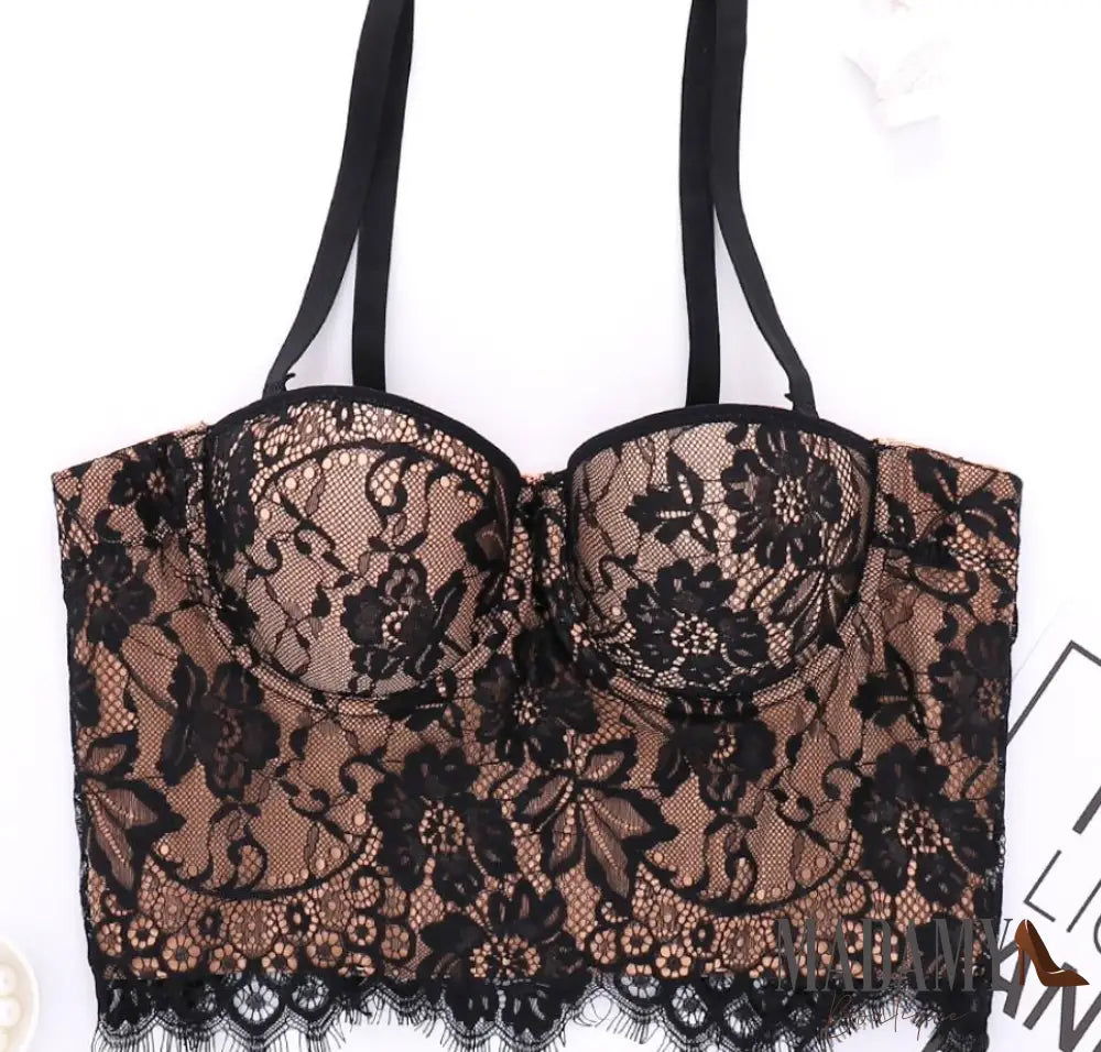 Cropped Meia Taça Rendado / P