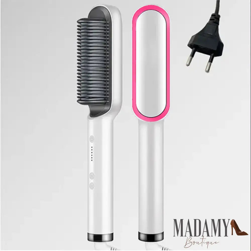 Escova Alisadora 5 Em 1 - Bivolt Branco / Eu