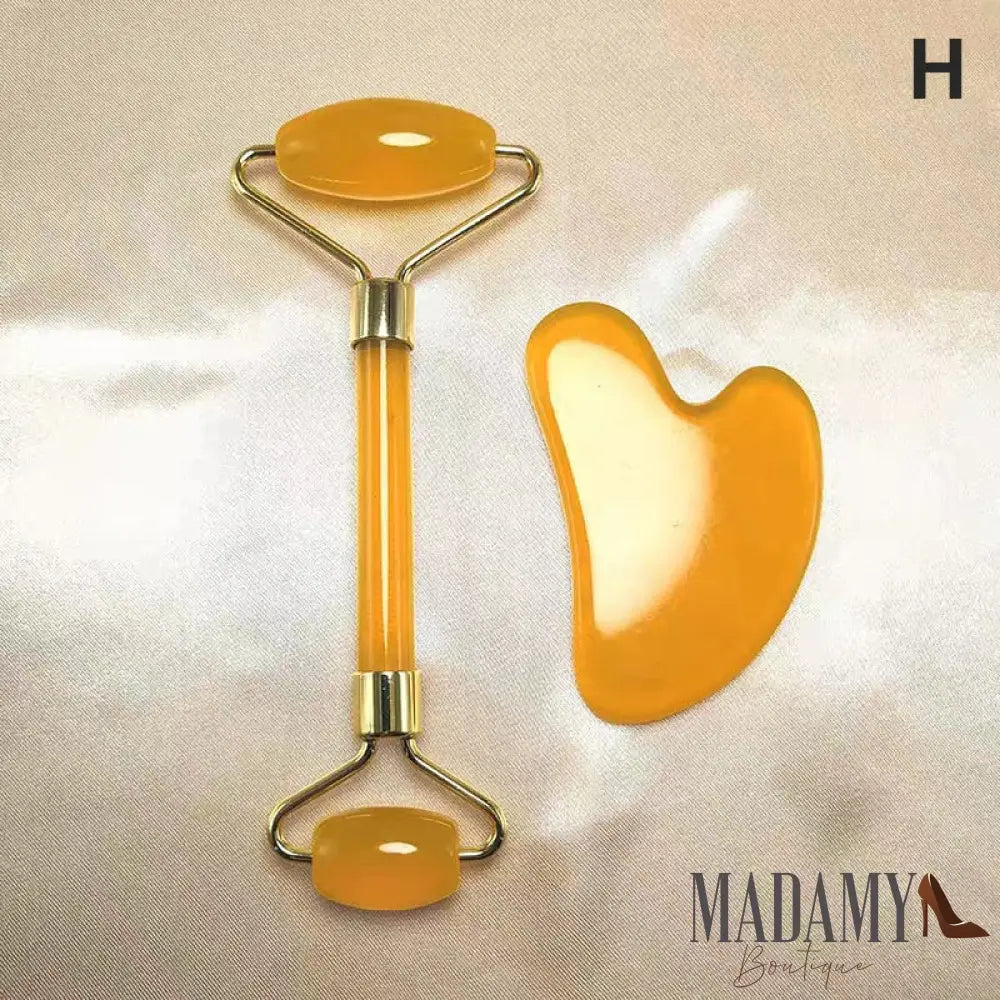 Gua Sha Massageador Facial Amarelo